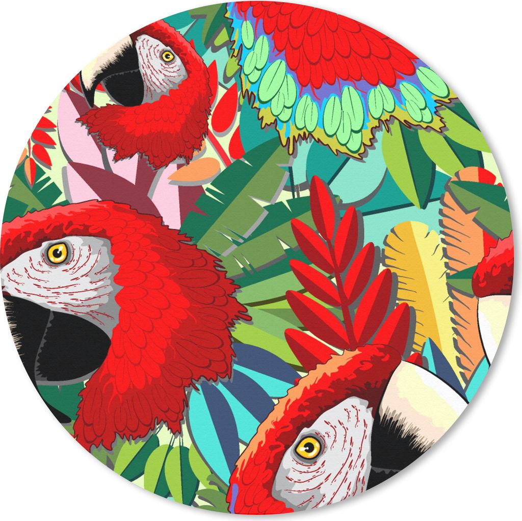 MuchoWow Mauspad Mousepad Dschungel - Papagei - Vögel - Design 30x30 cm - Mousepads - Maus Mat - Pad - Mausunterlage - Tischunterlage - Schreibt...