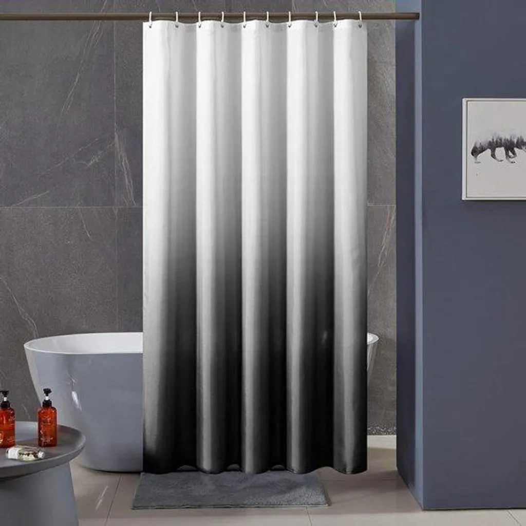 Rideau de douche imperméable 120x200 cm noir et blanc haute densité