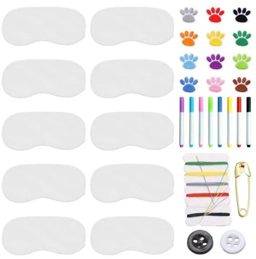 Kit masque de sommeil créatif : dodo ludique avec crayons de couleur