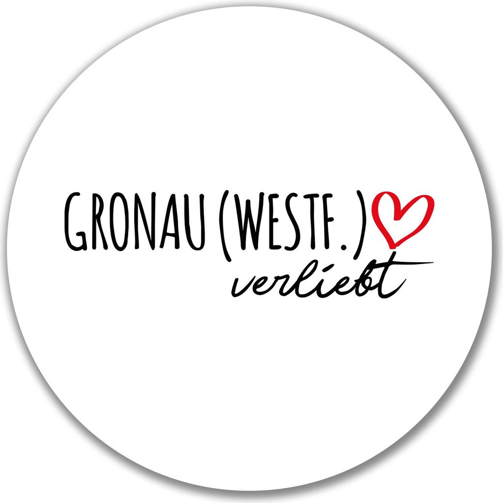 Huuraa Aufkleber Gronau (Westf.) verliebt 10cm rund Sticker Geschenkidee