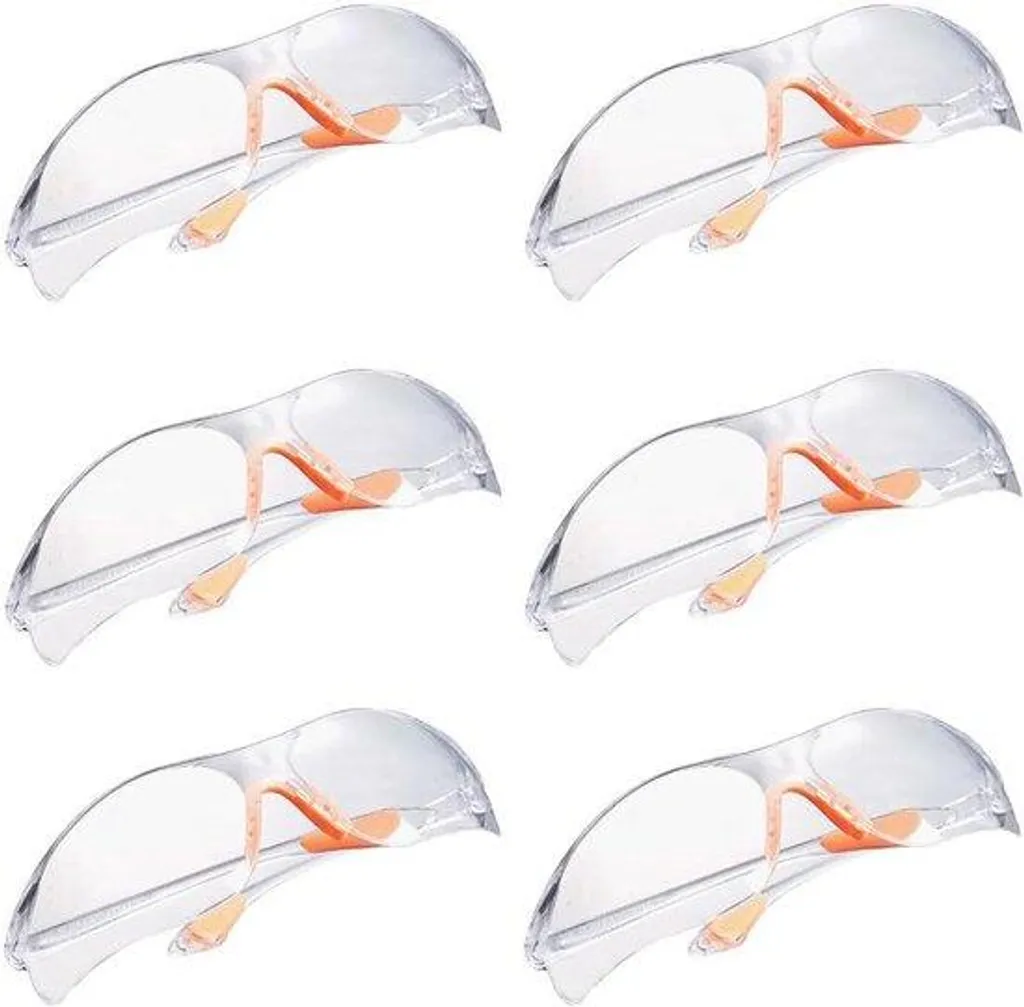 Lunettes de sécurité lot de 6 transparentes résistantes aux chocs