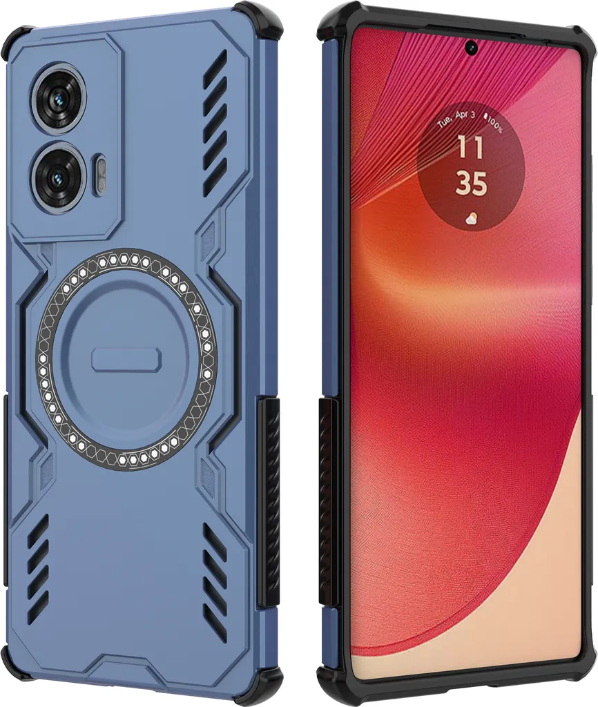 Cover Blu Premium per Motorola Edge 50 Fusion - Sottile e Magnetica