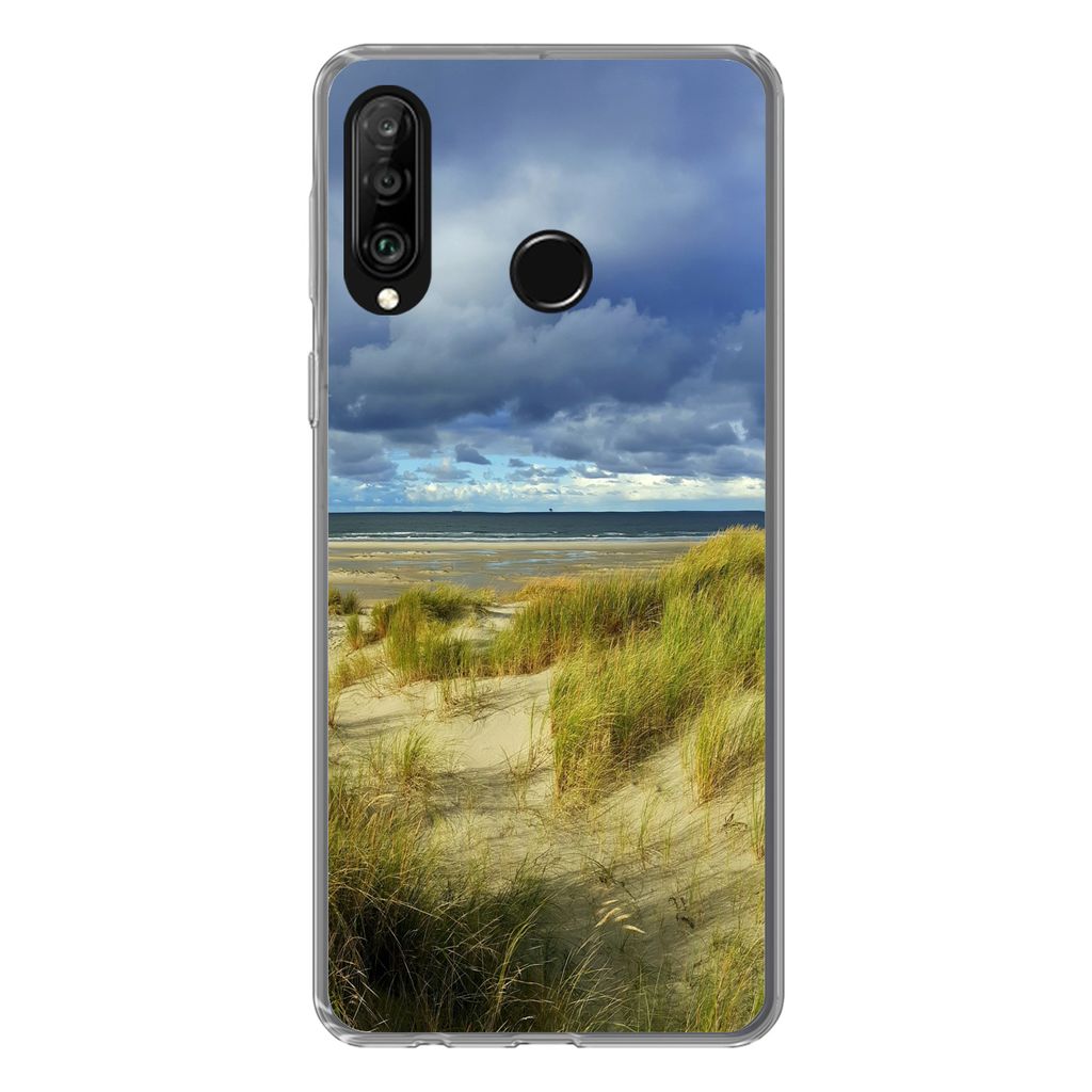 MuchoWow Handyhülle Schutzhülle Hülle für Huawei P30 Lite Nordsee - Vlieland - Dünen Silikon Softcase Handy Hülle - Handyhülle