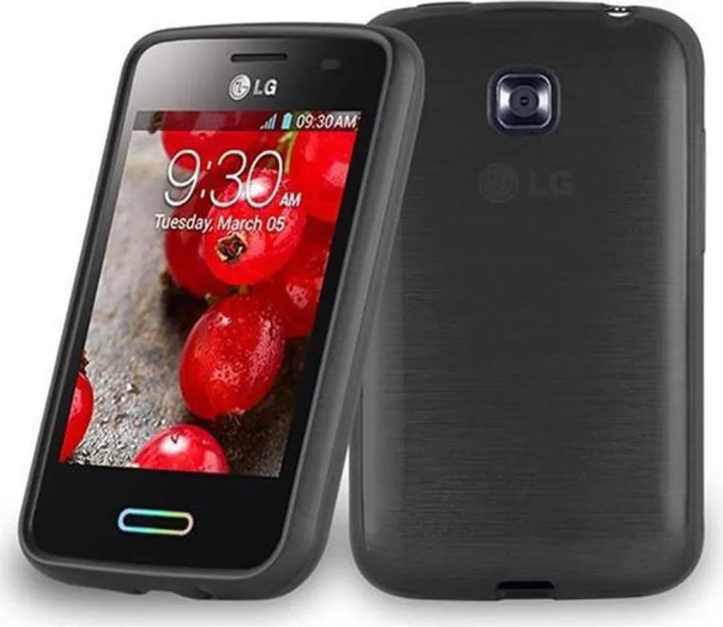 Cadorabo cover per LG L3 II (2nd SIM) cover protettiva in nero cover protettiva cover in silicone TPU cover
