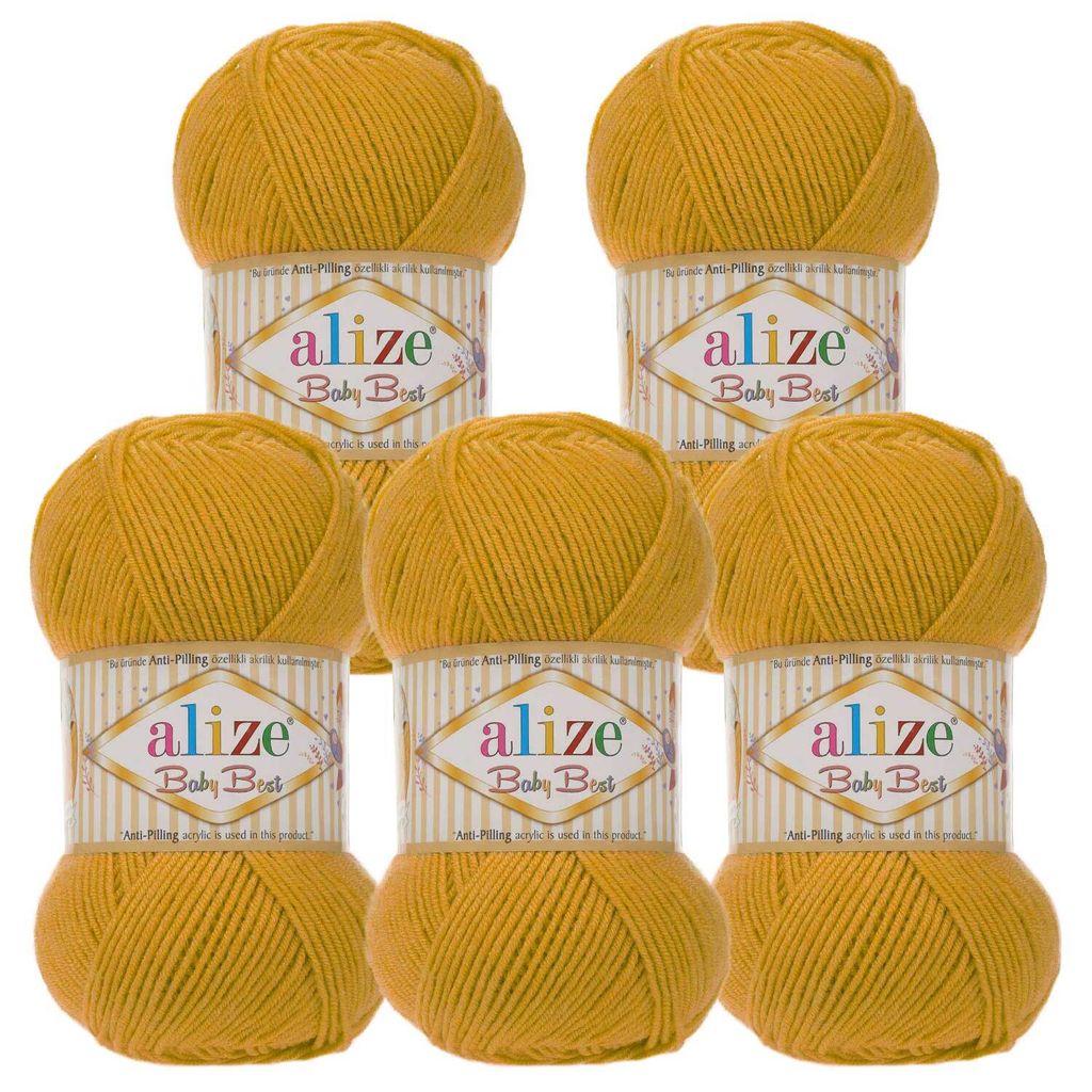 5 x 100g Strickgarn ALIZE Baby Best uni Babywolle Wolle Antipilling 44 Farben