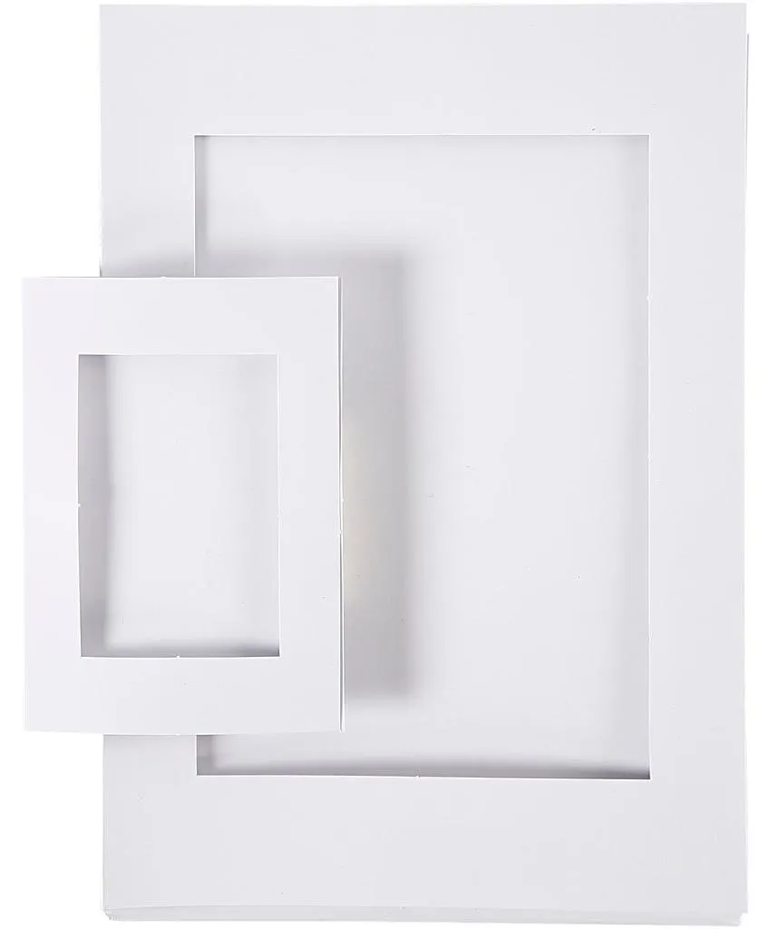 Cadre Photo Passe-partout Blanc A4+A6, Lot de 120 Cadres Assortis