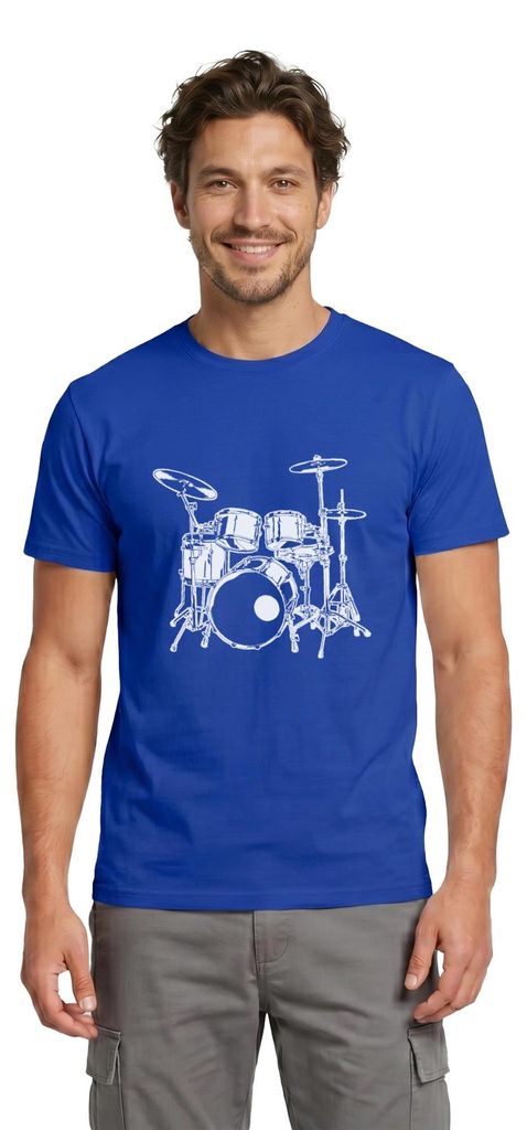 Spreadshirt Schlagzeug Drummer Rock Musik Männer T-Shirt, M, Dunkelblau