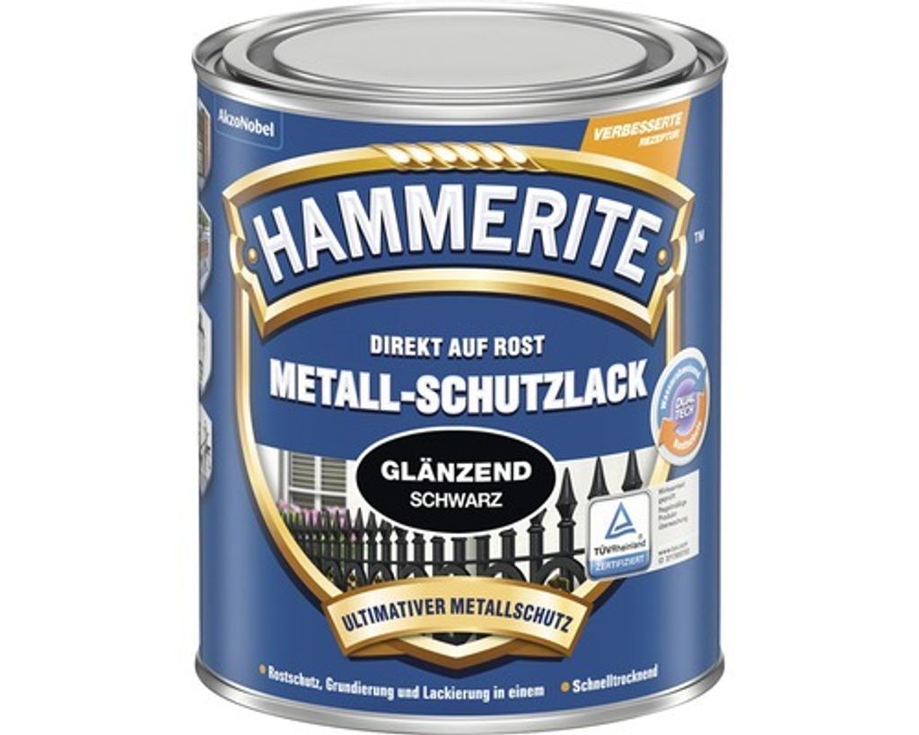 Hammerite Metall-Schutzlack Glänzend, Fertig gemischt, Produktbild 
