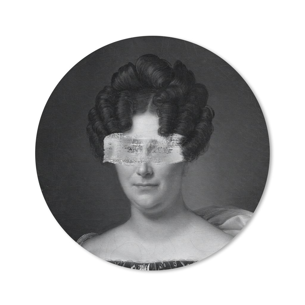 MuchoWow Mauspad Mousepad Johanna Henriette Engelen - Alexandre Jean Dubois Drahonet - Schwarz und Weiß 40x40 cm - Mousepads - Maus Mat - Pad - ...