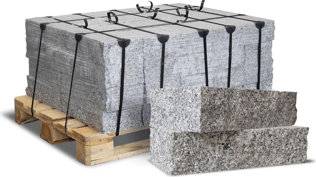 Galamio Granit Randsteine 40*20*10 » gesägt & gebrochen « 900kg