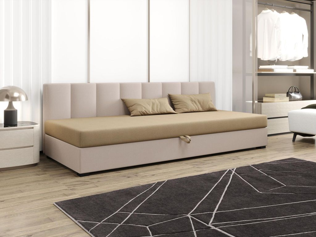 Einzelbett 90x195 MANKA BIZ 1 - braun/ecru