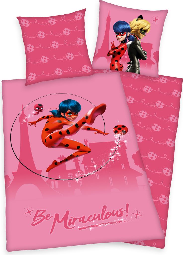 "Miraculous" Bettwäsche / Kinderbettwäsche, 100% Baumwolle ( Renforcé ), 80x80 cm + 135x200 cm