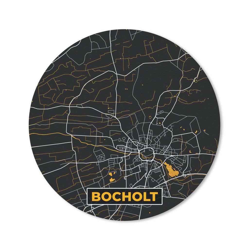 MuchoWow Mauspad Mousepad Deutschland - Schwarz und Gold - Bocholt - Stadtplan - Karte 30x30 cm - Mousepads - Maus Mat - Pad - Mausunterlage - Ti...