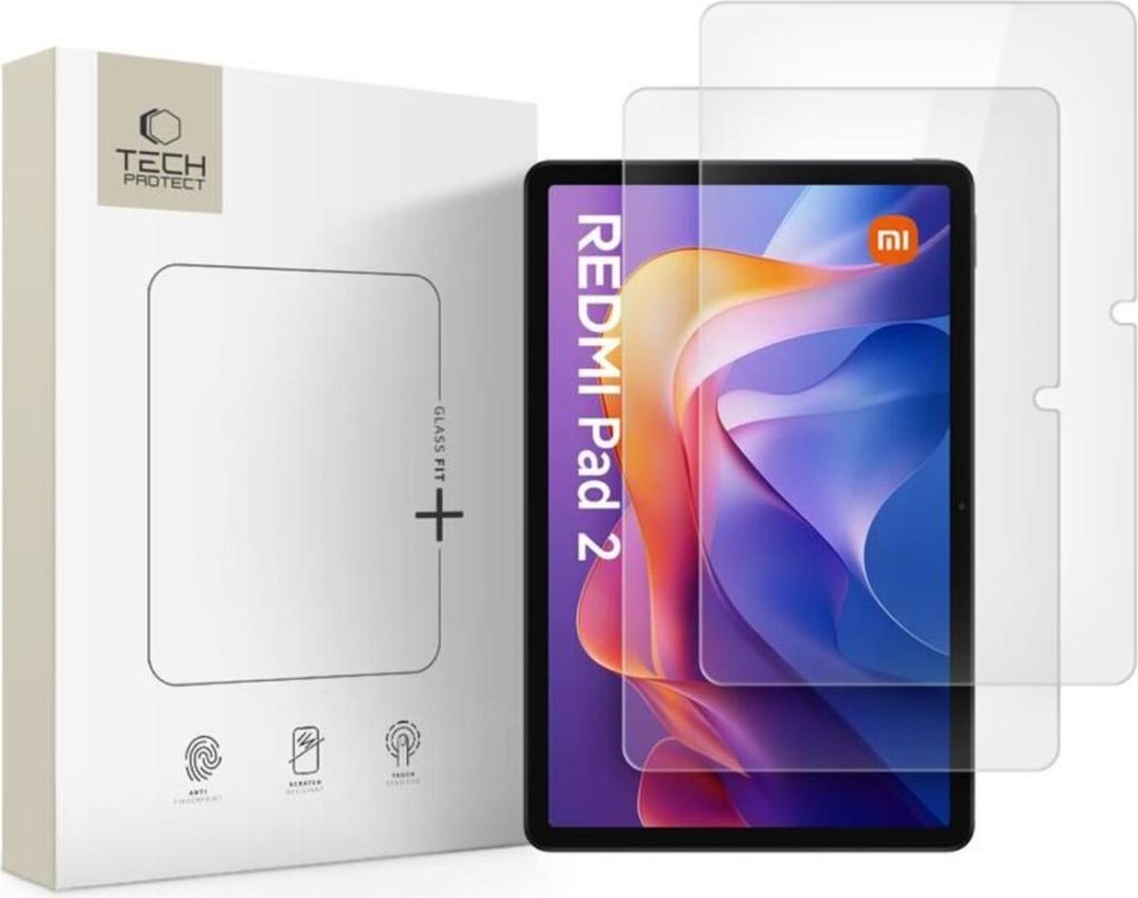 Tech-Protect Glass Fit+ 2er-Pack Displayschutzfolie für Xiaomi Redmi Pad 2 11.0 / SE 11.0 – Transparent