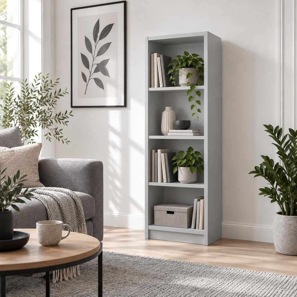 SELO Nowoczesny regał na książki 50 x 31 x 148 cm – Zdjęcie produktu  Obraz wygenerowany przez AI