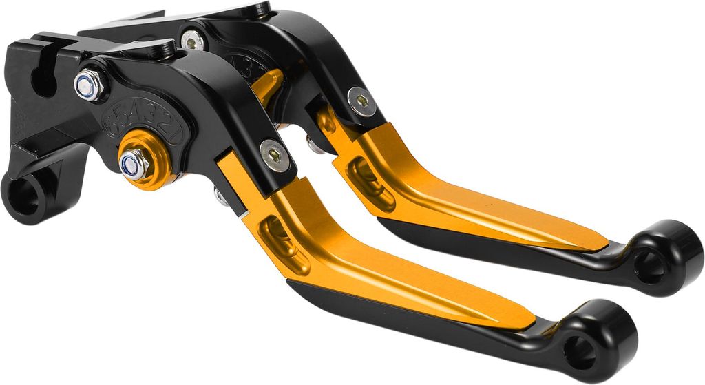 Kurze Lange Brems- und Kupplungshebel für Yamaha MT-07 14-22 Verstellbare Motorrad Lenker Bremshebel Aluminiumlegierung Schwarz Kopf Goldton Griff