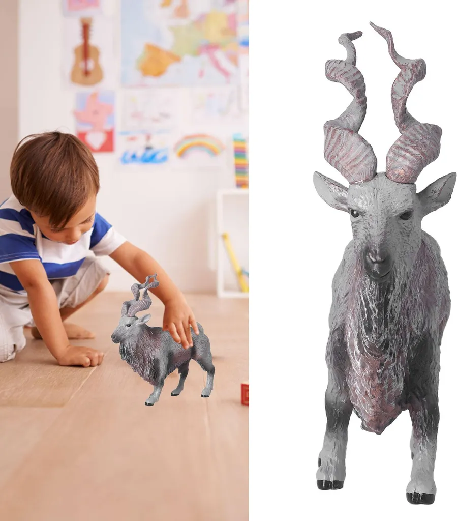 Figurine pédagogique chèvre vivante 20cm pour collectionneurs de réalisme