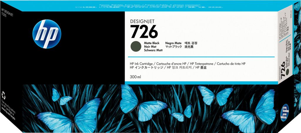 HP 726 Mattschwarz DesignJet Druckerpatrone, 300 ml, HP Produktbild 