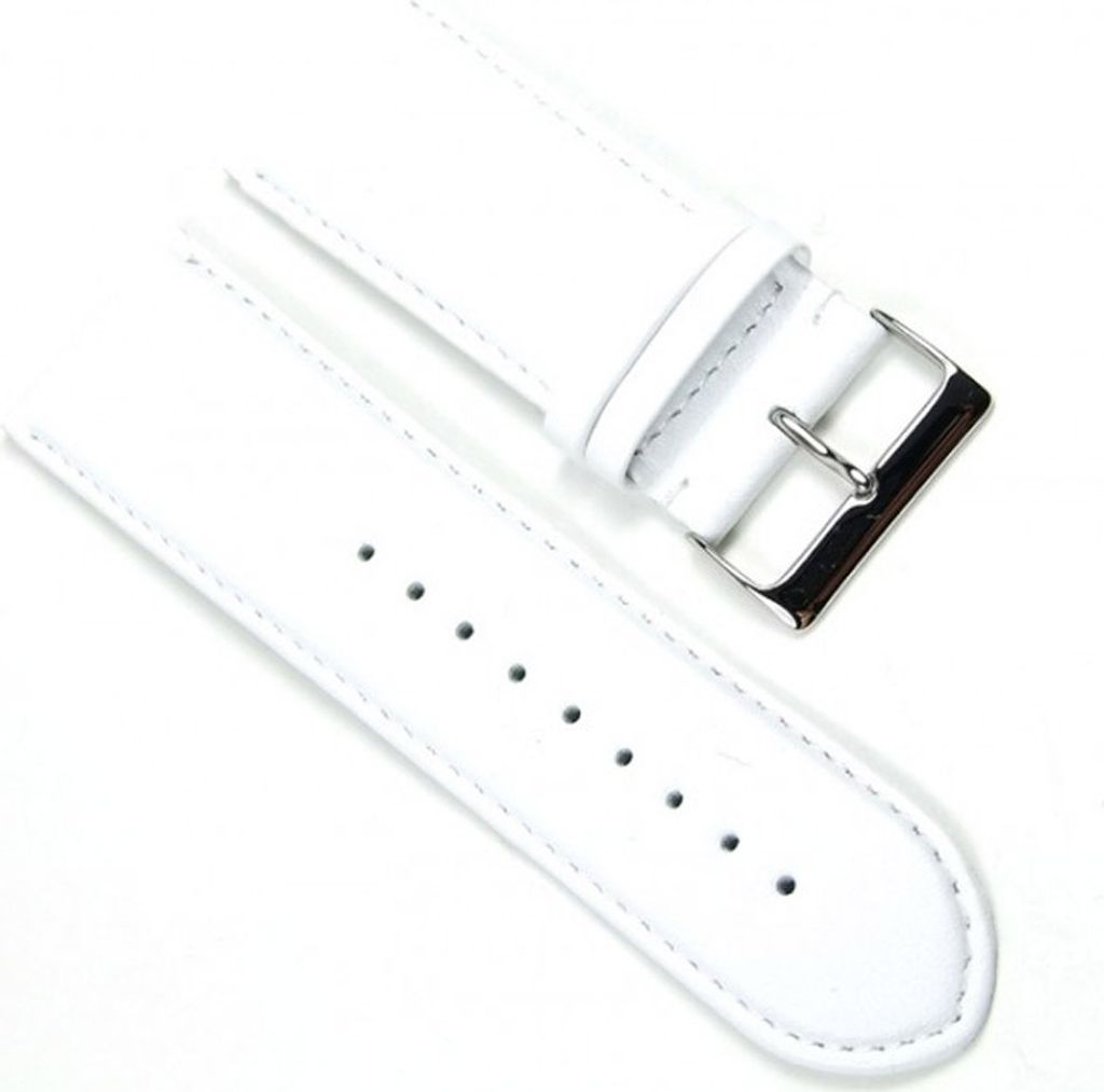 Beach Uhrenarmband Kalbslederband 28mm Weiss