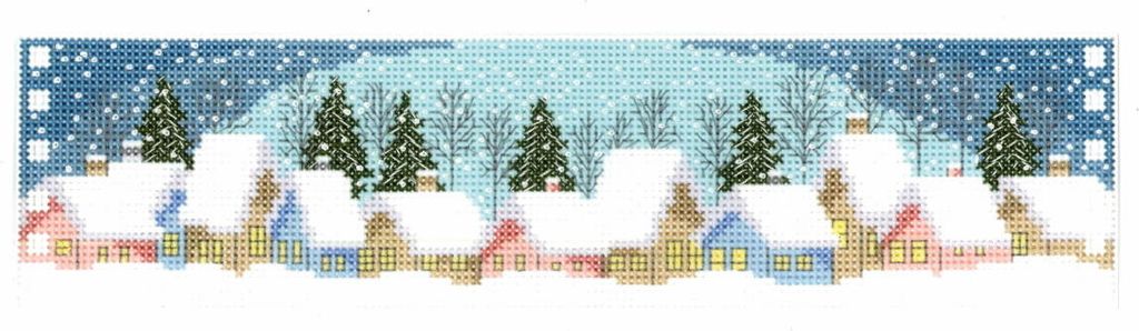 Janlynn Kreuzstich Stickpackung "Kerzenband Winterdorf", Zählmuster, 27x7cm