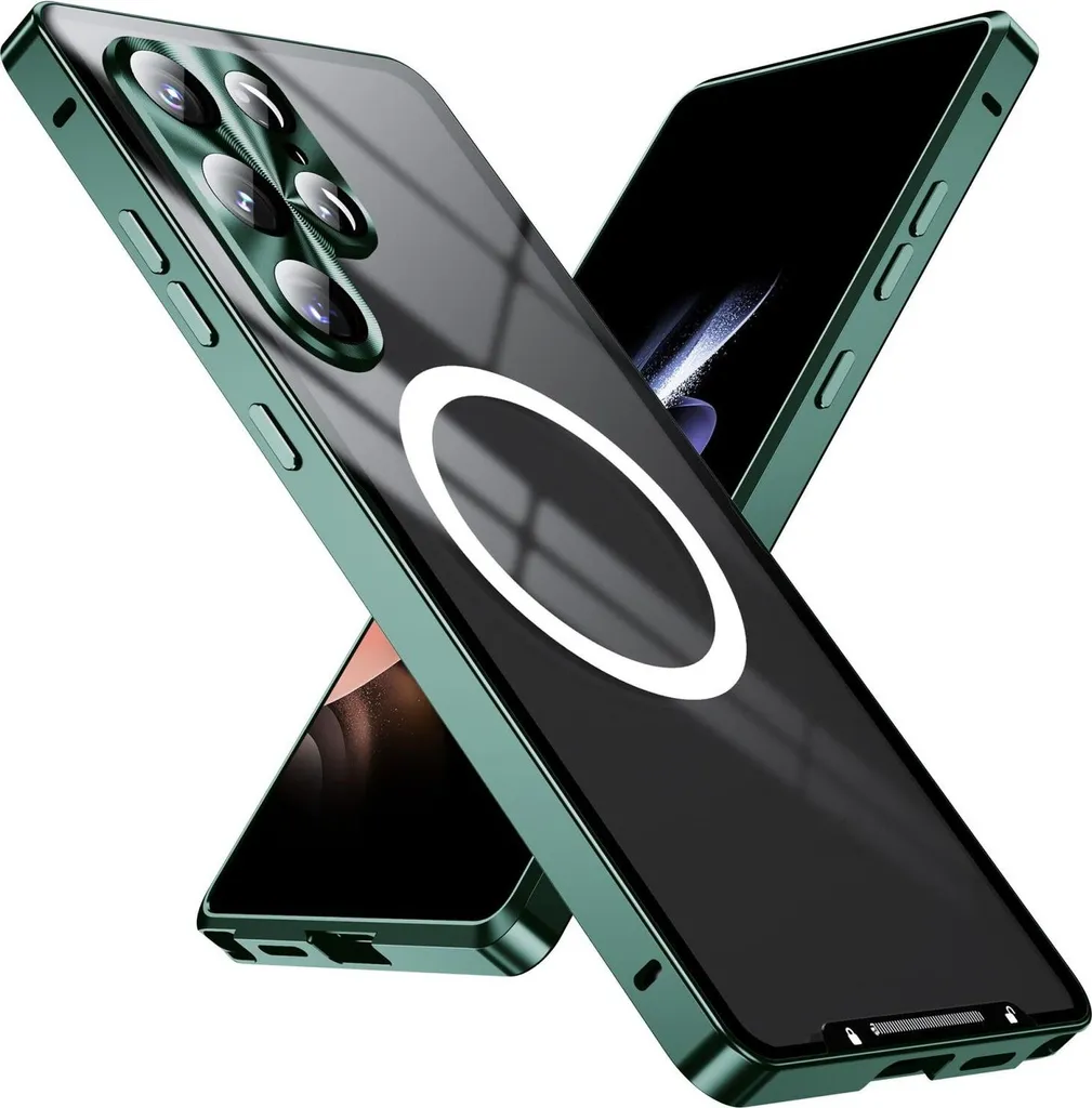 Per Samsung Galaxy S25 Ultra 5G Magnetic Magsafe Frosted Metal Design Custodia Protettiva Verde