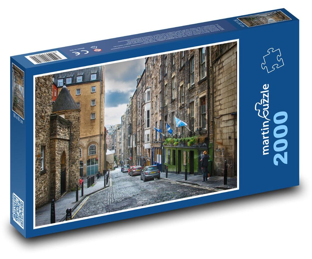 Puzzle 2000 Edinburgh, Škótsko, historická ulica - Obrázok produktu 