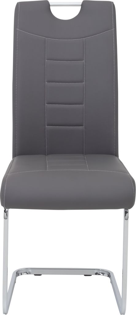 4er Set Esszimmerstuhl Ruby - Kunstleder Grau - Produktbild 5