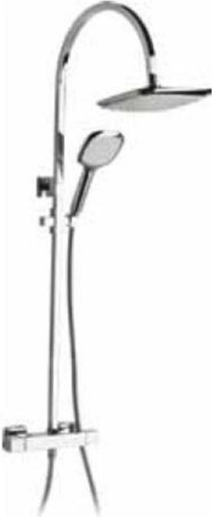 Demm Duschsystem mit Thermostat Set mit Handbrause und eckigem Brausekopf 22cm 15 x 10 15 x 10, 39468.016.C