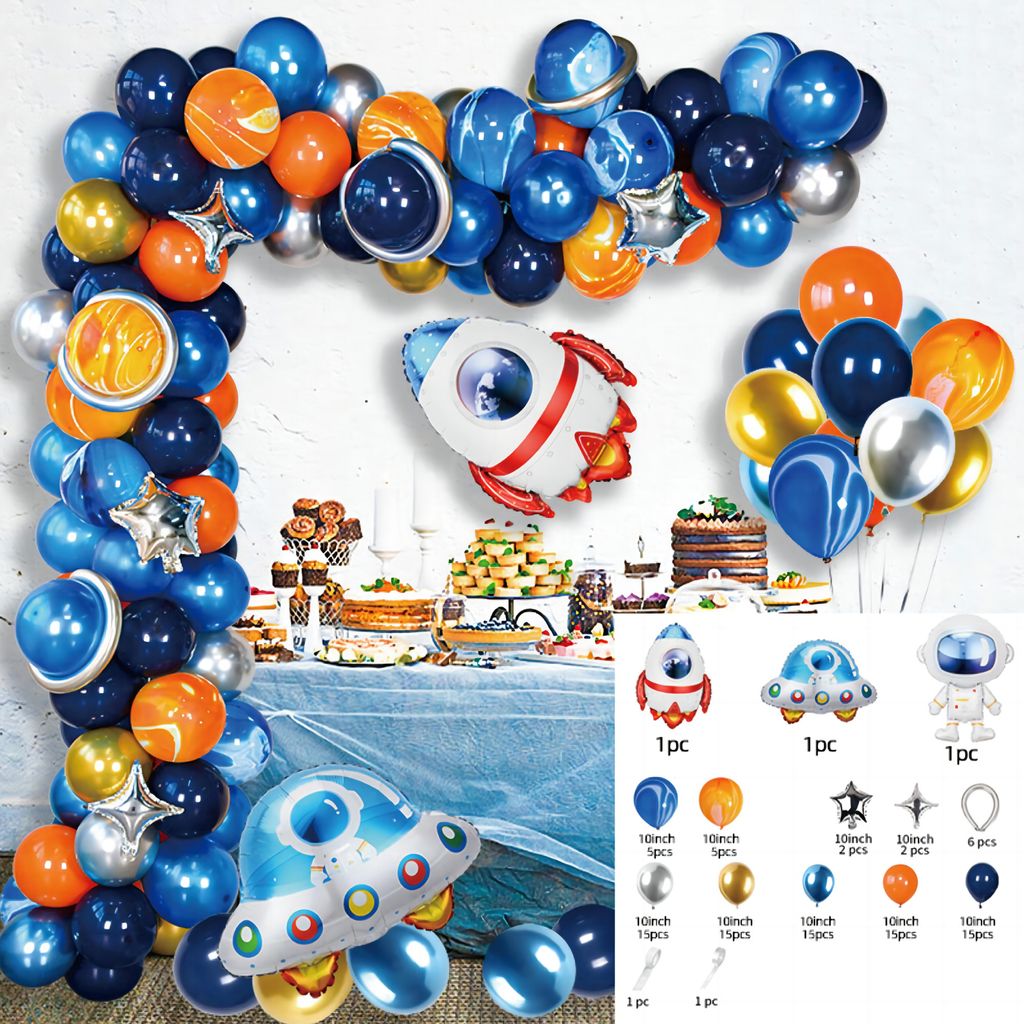 Luftballon Weltraum Deko-Set zum Geburtstag, Space Kindergeburtstag Partydeko