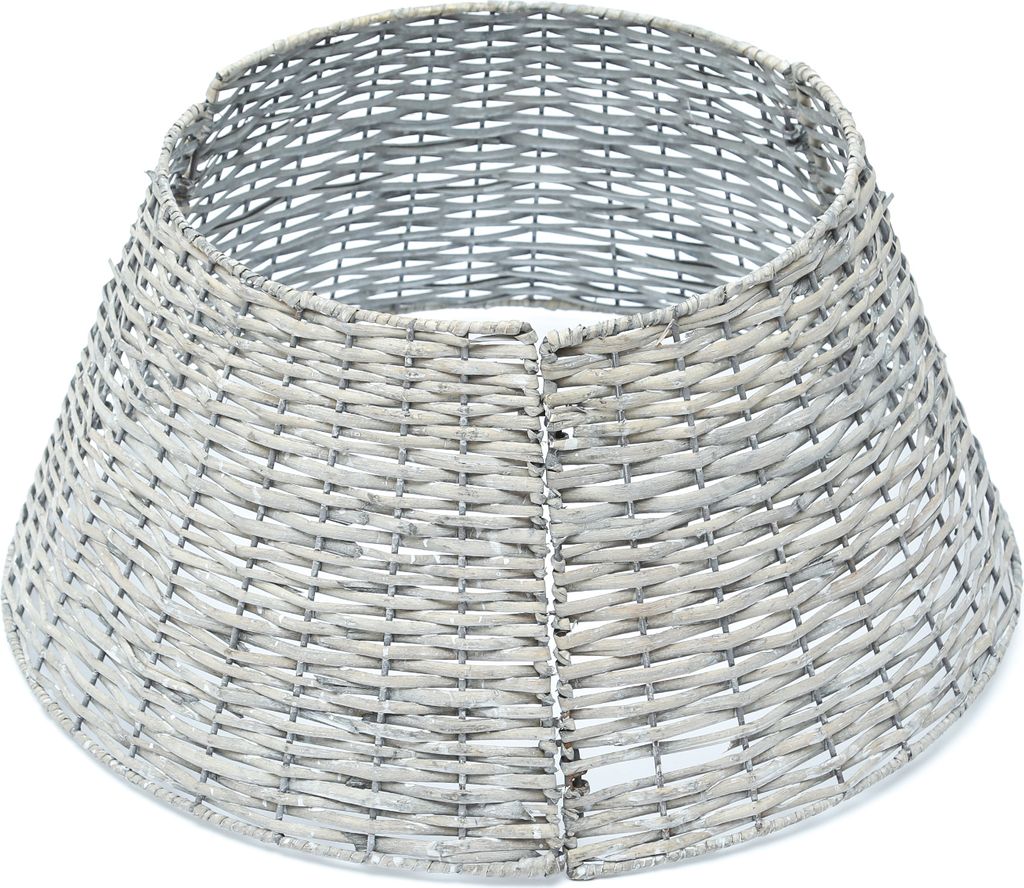 Weihnachtsbaumring - Weidenkorb für Baumständer - D: 57cm - mit Haken und Ösen - grau - 3teilig