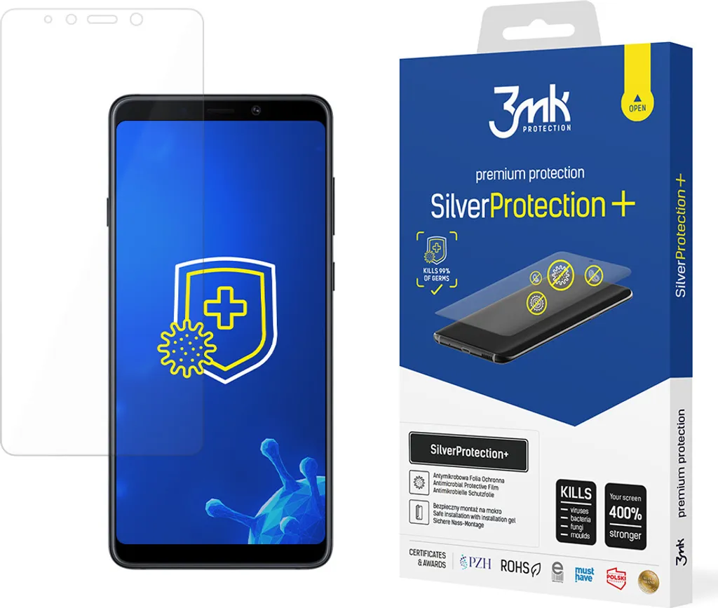 Pellicola 3mk Silver Protection+ per Samsung Galaxy A9 2018 | Antimicrobica