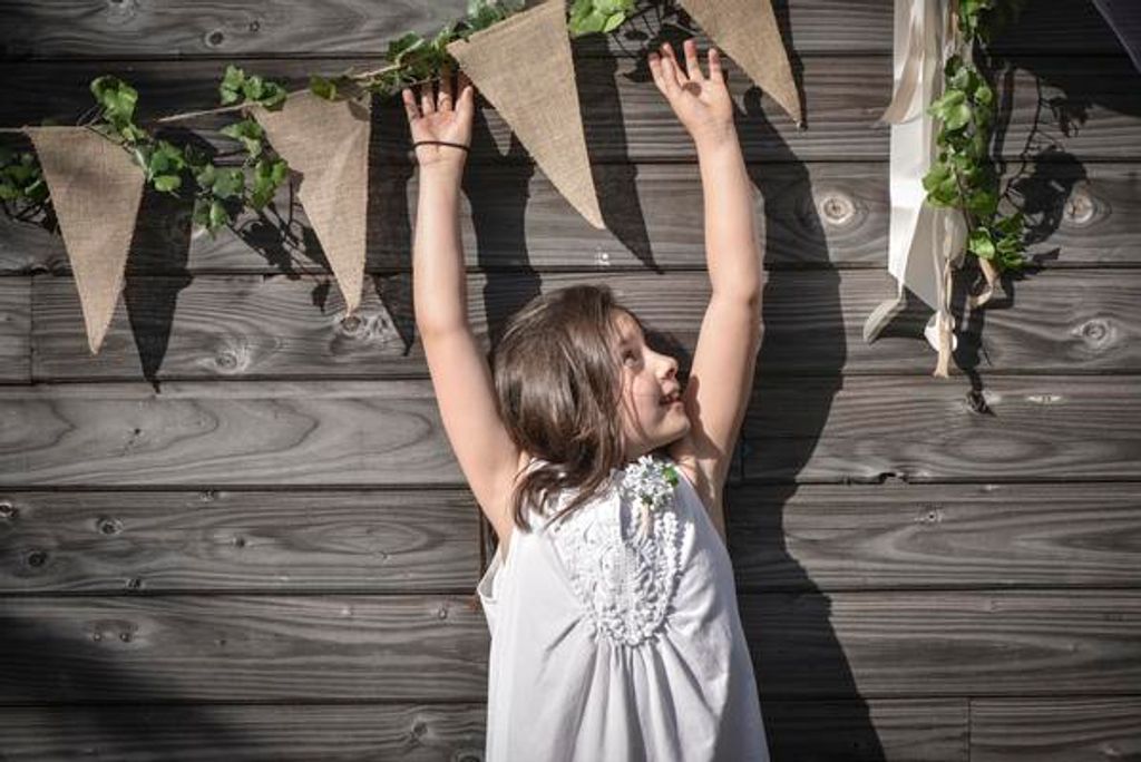 Chaîne de fanions en jute naturelle 3m Image du produit 