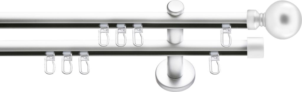 SN Deco - Innenlaufgarnitur Reims, 19 mm, 2-Lauf, weiß, 120 cm