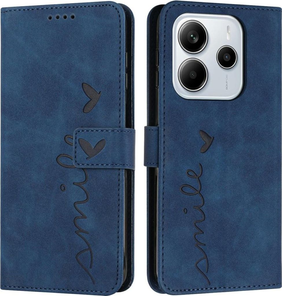 Xiaomi Redmi Note 14 4G Hülle - Coverup Smile Klapphülle - Blau