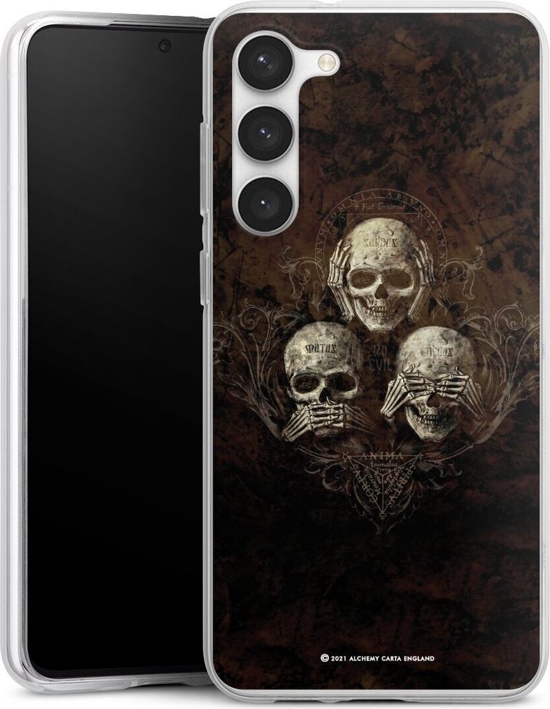 DeinDesign Handyhülle für Samsung Galaxy S23+ Silikon Hülle Case Smartphone Schutzhülle Art Gothic Totenköpfe