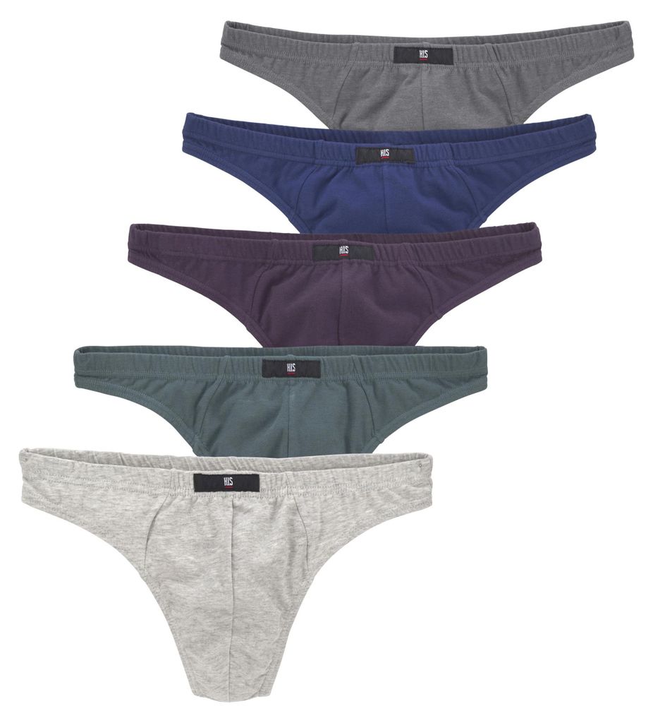 H.I.S. String Herren Unterhose 5 -teilig grau-meliert, Produktbild 
