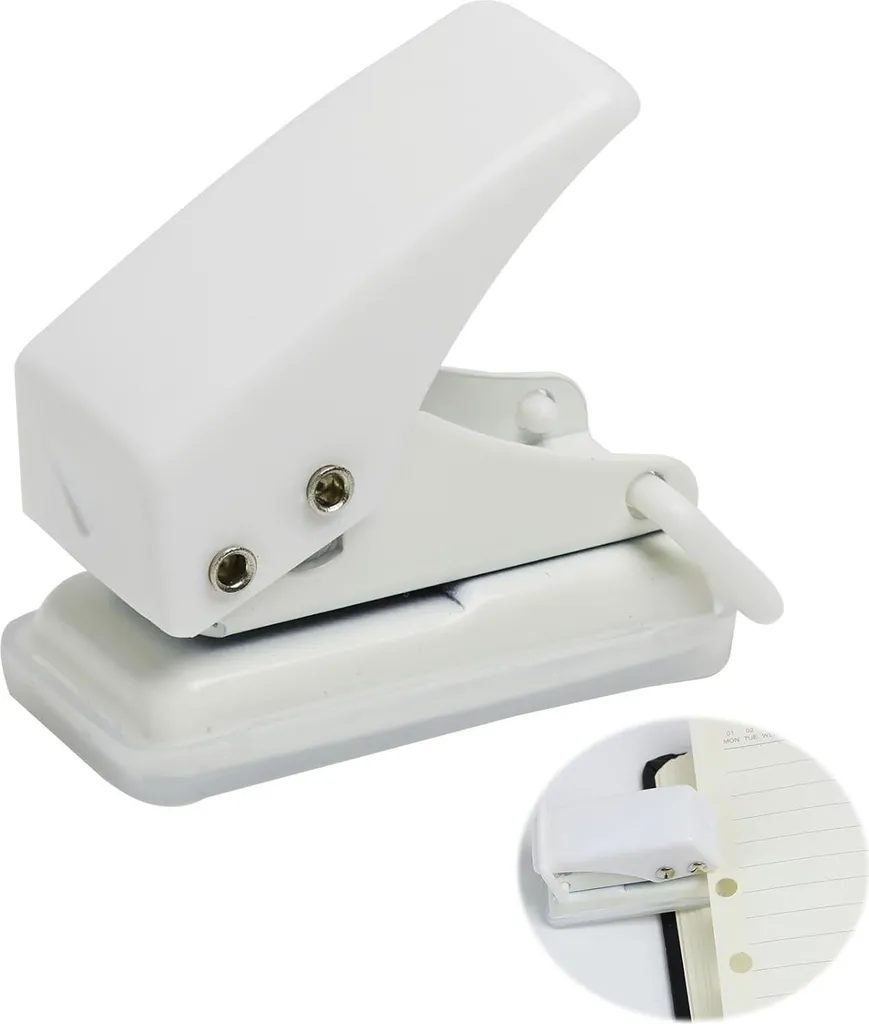 Mini perforateur 1 trou en métal - Outil de bureau blanc de précision