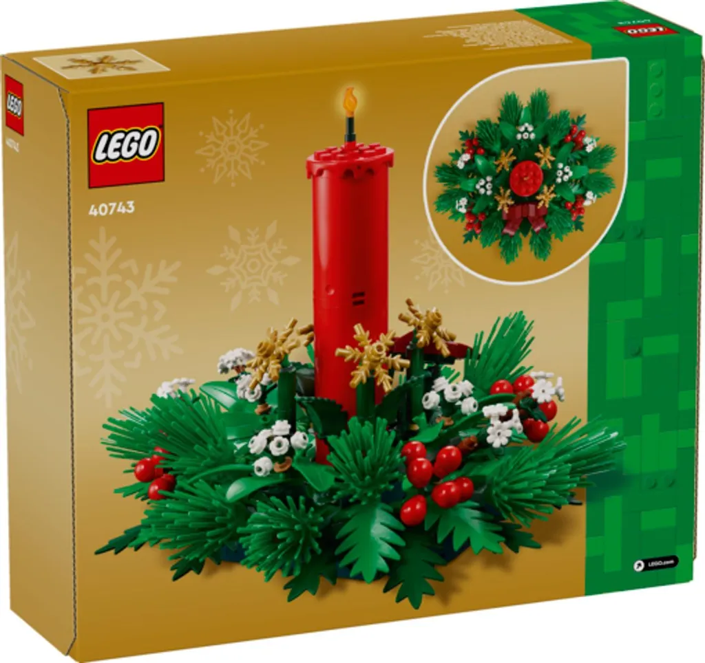 LEGO 40743 Noël : Centre de Table avec Bougie et Feuilles de Houx
