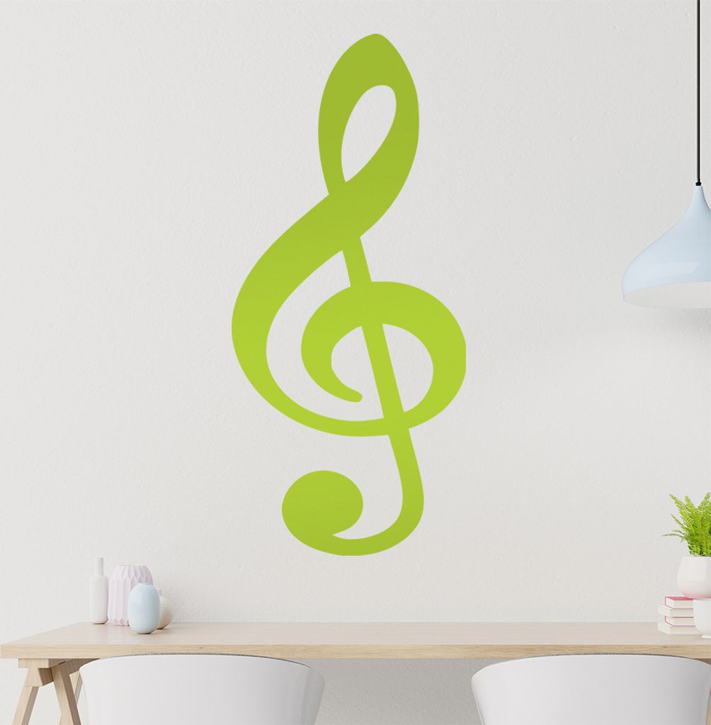 KIWISTAR Notenschlüssel Melodie Lied Takt Note Wandtattoo in 6 Größen - Wandaufkleber Wall Sticker - Dekoration, Küche, Wohnzimmer, Schlafzimme...
