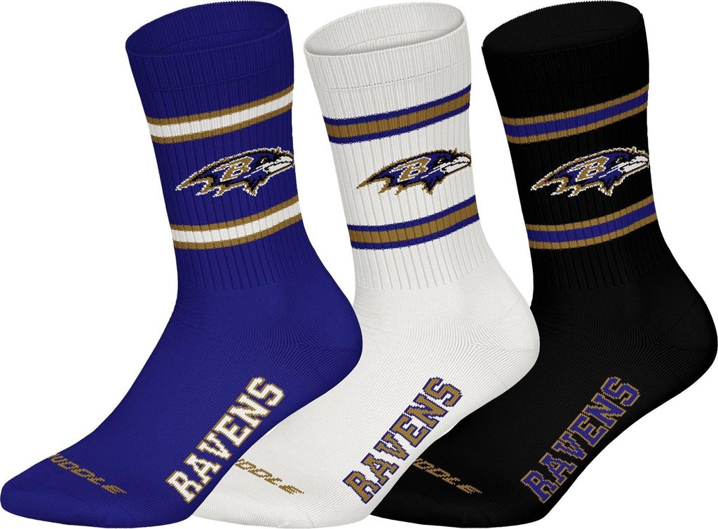 Huddle Uni Freizeitsocken Baltimore Ravens Crew 3-Pack  Produktbild 