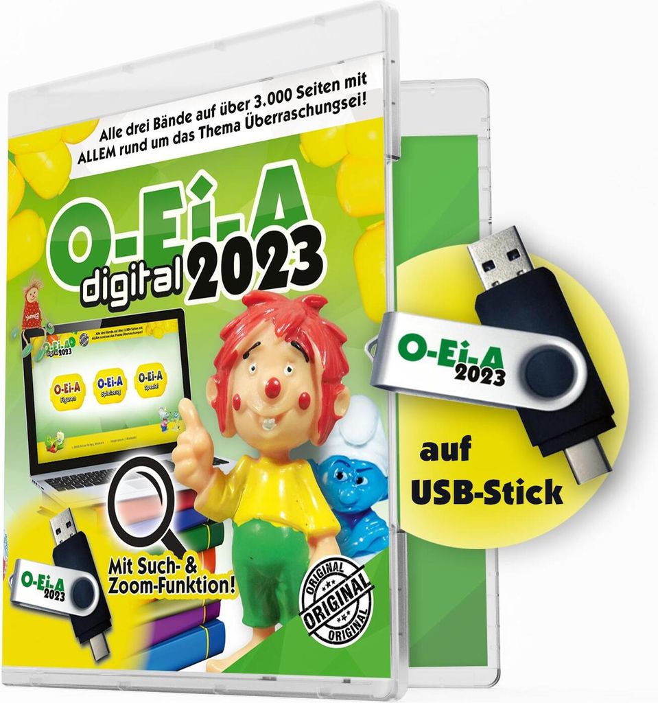 O-Ei-A digital 2023 - Alle drei Preisführer zum Sammelgebiet Überraschungsei erstmals digital auf USB-Stick als PDF-Version!