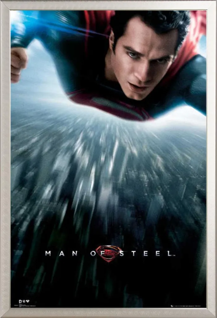 Fini les posters cornés avec ce cadre Man of Steel alu argenté Maxi