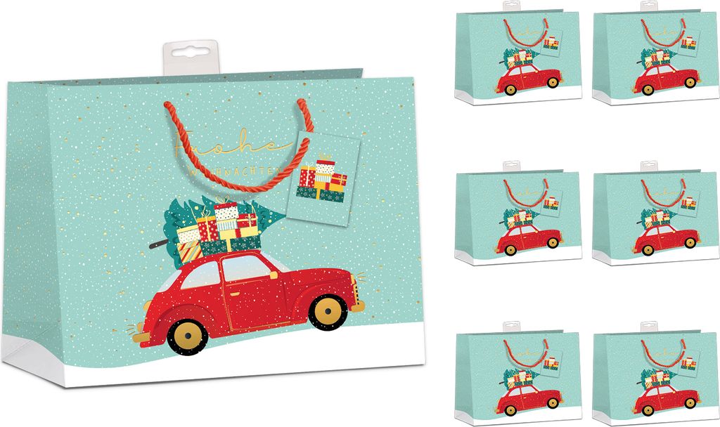PremiumLine Geschenktaschen Weihnachten 6 Stück | DIN A4 Produktbild 1