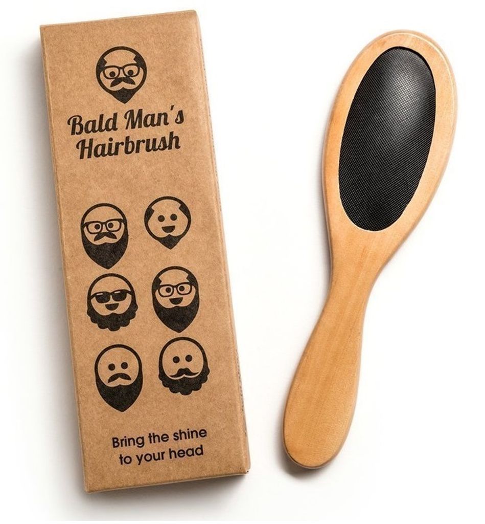 Lustiges Kamm-Set Für Glatzköpfe – Holz-Kamm & Bürste Ohne Zähne, Humorvolles Geschenk Für Papa