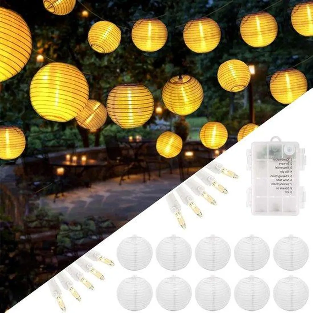 Guirlande 10 LED blanc chaud 3m étanche idéale pour jardin et pergola