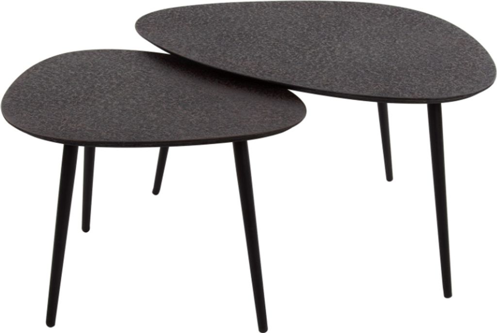 KAWOLA Couchtisch LAUCA Set 2-tlg. Metall schwarz dreieckig