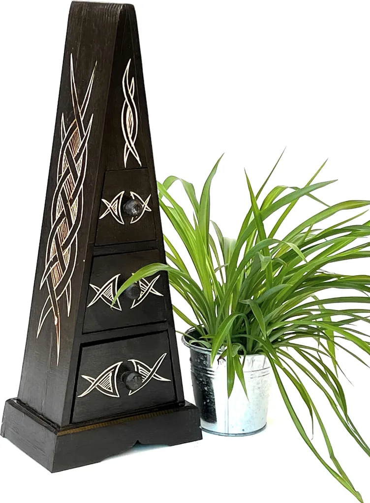 DanDiBo cassettiera in legno mobile mobile piramide con 3 cassetti "Celtic" 60 cm arredamento interno design interno