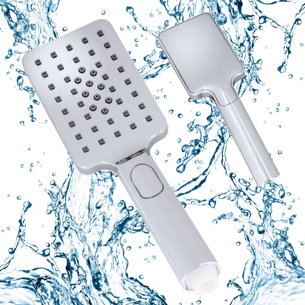 Granitan | Duschbrause Caro2 - quadratisch - Chrom - 2-funktional - wassersparend - antikalk