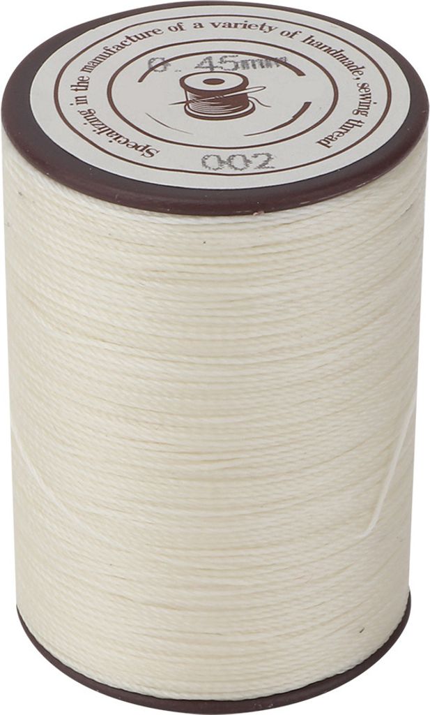 0,45mm Wachsgarn Leder, 160m Rolle, Handarbeits-Nähgarn, Bastelwachsfaden, Naturweiß