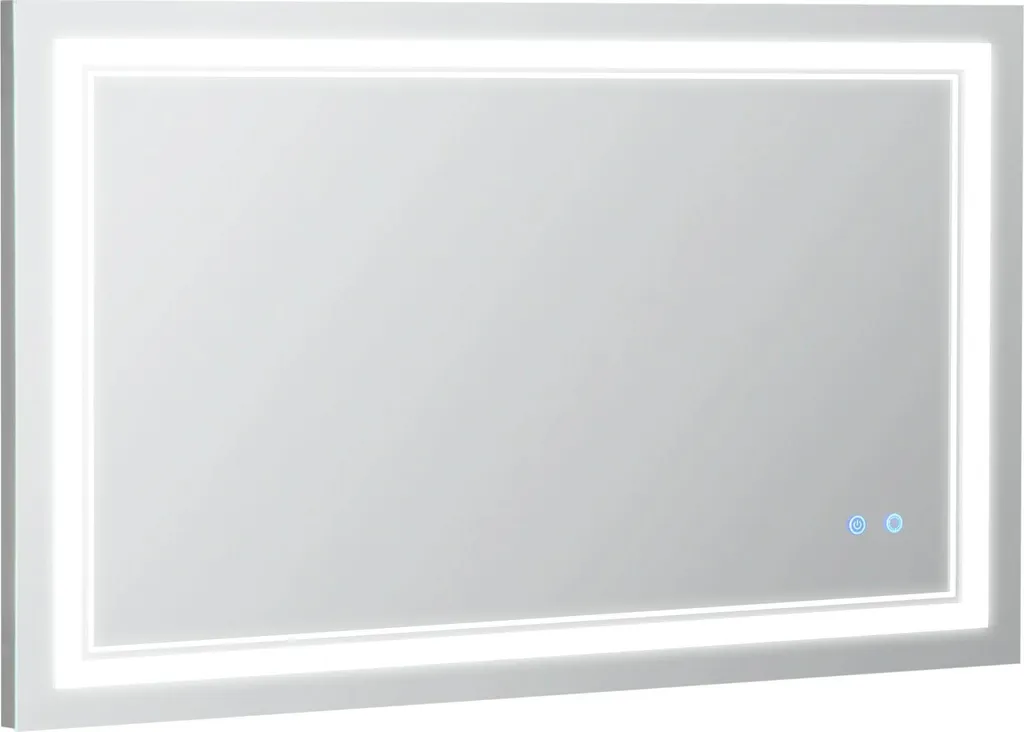 Miroir lumineux rectangulaire LED 100x60 cm pour décoration de salle de bain